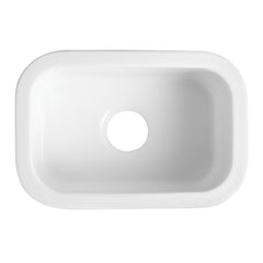 ALFI brand White Small 13" x 19" Rectangle Fireclay Undermount or Drop In Prep Sink w Grid included - ABF1319UD - The Home Selection