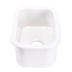 ALFI brand White Small 13" x 19" Rectangle Fireclay Undermount or Drop In Prep Sink w Grid included - ABF1319UD - The Home Selection