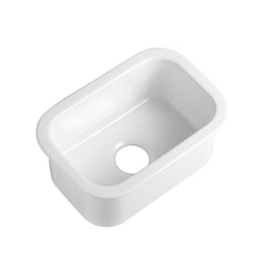 ALFI brand White Small 13" x 19" Rectangle Fireclay Undermount or Drop In Prep Sink w Grid included - ABF1319UD - The Home Selection