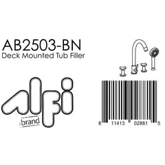 ALFI Deck Mounted Tub Filler with Hand Held Showerhead - AB2503 - The Home Selection