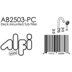 ALFI Deck Mounted Tub Filler with Hand Held Showerhead - AB2503 - The Home Selection