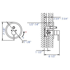 ALFI Pressure Balanced Round Shower Mixer with Diverter - AB1701 - The Home Selection