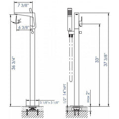 ALFI Single Hole Floor Mounted Tub Filler - AB2475 - The Home Selection