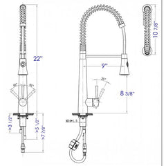 ALFI Solid Stainless Steel Commercial Spring Kitchen Faucet - AB2039S - The Home Selection
