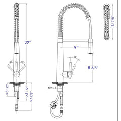 ALFI Solid Stainless Steel Pull Out Commercial Kitchen Faucet - AB2039 - The Home Selection