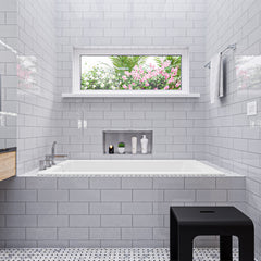 ALFI White Resin 59" Solid Surface Square Drop In Bathtub - AB9933S - The Home Selection