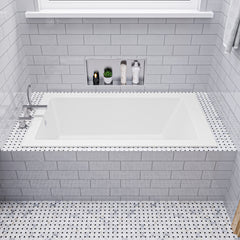 ALFI White Resin 59" Solid Surface Square Drop In Bathtub - AB9933S - The Home Selection