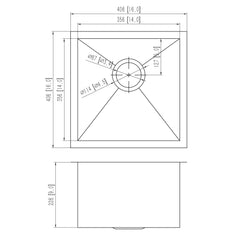 Alpha 16″ Handmade Undermount Sink - HD1616 - The Home Selection