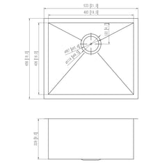 Alpha 21″ Handmade Undermount Sink - HU2118 - The Home Selection