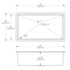 Alpha 30″ Granite Composite Undermount Sink - GU3018 - The Home Selection