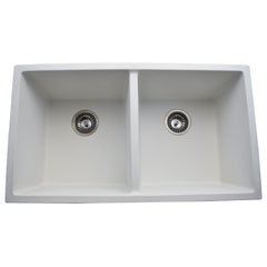 Alpha 32″ 50/50 Granite Composite Undermount Sink - GU3218D - The Home Selection