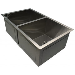 Alpha Double Bowl Handmade Undermount Zero-Radius Sink - HU3 - The Home Selection