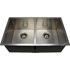 Alpha Double Bowl Handmade Undermount Zero-Radius Sink - HU3 - The Home Selection