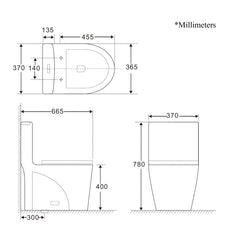 Alpha Model BT-CL120 – Black Water Efficient Elongated One-Piece Toilet - BT-CL120 - The Home Selection