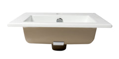 Alfi White 17  Square Drop In Ceramic Sink with Faucet Hole - ABC801