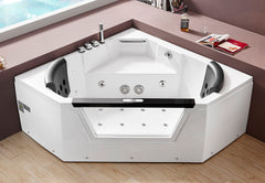EAGO 5 ft Clear Corner Acrylic Whirlpool Bathtub for Two - White