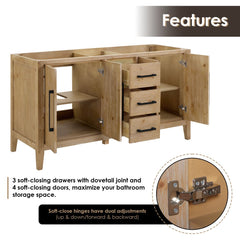 Altair Laurel Bathroom Cabinet Vanity Base in Weathered Fir without Top and Sink, No Mirror