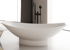 Alfi White Matte 71  Solid Surface Resin Free Standing Hammock Style Bathtub - AB9991