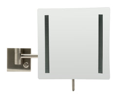 Alfi Wall Mount Square 8  5x Magnifying Cosmetic Mirror with Light - ABM8WLED