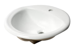 Alfi White 21  Oval Drop In Ceramic Sink with Faucet Hole - ABC802