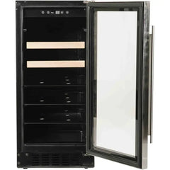 Azure 15 Inch Beverage Center with 3 cu. ft. Capacity, Glass Shelves, Wine Racks, Field Reversible Door, Digital Display Controls, Auto Defrost, Blue LED Lighting, and ADA Compliant - A115BEV - The Home Selection