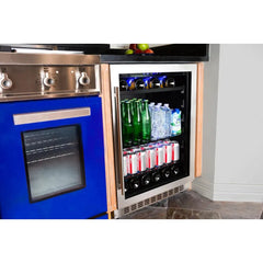 Azure 24" Built-In Beverage Center with 5.6 cu. ft. Capacity, Glass Shelves, Wine Rack, Argon Glass Door, LED Lighting, Digital Controls, 34-43°F Range, Dual Sensor Control, Door Alarm, 39 dB Rating - A224BEV-S - The Home Selection