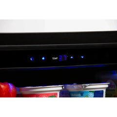 Azure 24" Built-In Beverage Center with 5.6 cu. ft. Capacity, Glass Shelves, Wine Rack, Argon Glass Door, LED Lighting, Digital Controls, 34-43°F Range, Dual Sensor Control, Door Alarm, 39 dB Rating - A224BEV-S - The Home Selection
