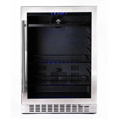 Azure 24" Built-In Beverage Center with 5.6 cu. ft. Capacity, Glass Shelves, Wine Rack, Argon Glass Door, LED Lighting, Digital Controls, 34-43°F Range, Dual Sensor Control, Door Alarm, 39 dB Rating - A224BEV-S - The Home Selection