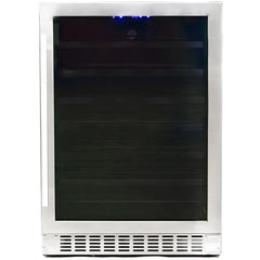 Azure 24" Undercounter Wine Center with 54 Bottle Capacity, Full Extension Racks, Argon Glass Door, Blue LED Lighting, Digital Controls, 40-65°F Temperature Range, Dual Sensor Control, Door Alarm, 39 dB Decibel Rating - A224WC-S - The Home Selection
