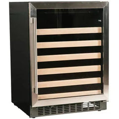 Azure's 24-inch Wine Center offers a spacious 5.1 cu. ft. Capacity, Wood Front Racks, a Field Reversible Door, Blue LED Lighting, Digital Display Controls, Auto Defrost, and ADA Compliance - A124WC - The Home Selection