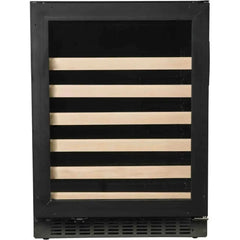 Azure's 24-inch Wine Center offers a spacious 5.1 cu. ft. Capacity, Wood Front Racks, a Field Reversible Door, Blue LED Lighting, Digital Display Controls, Auto Defrost, and ADA Compliance - A124WC - The Home Selection