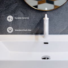 Swiss Madison Claire 30" Ceramic Console Sink White Basin Brushed Gold Legs - SM-CS722BG - The Home Selection