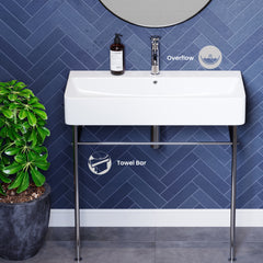 Swiss Madison Carré 36" Console Sink White Basin w/ Legs - SM-CS7 - The Home Selection