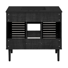 Swiss Madison Bron 36" Freestanding Bathroom Vanity with Black 3-Hole Widespread Sink Top - SM-BV6202