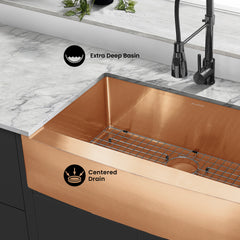 Swiss Madison Rivage 33" x 21" Stainless Steel, Single Basin, Farmhouse Kitchen Sink with Apron - SM-KS758 - The Home Selection