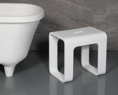 Alfi White Matte Solid Surface Resin Bathroom / Shower Stool - ABST99