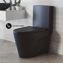 Swiss Madison St. Tropez One-Piece Elongated Toilet Vortex™ Side Flush 1.28 gpf in Matte Black - SM-1T253MB