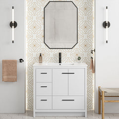 Swiss Madison Virage 36 Freestanding, Bathroom Vanity in Glossy White - Cabinet - SM-BV750W - The Home Selection