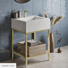 Swiss Madison Beau 24 Freestanding, Bathroom Vanity in Oak and Gold Cabinet Only (SM-BV720KGCA) - SM-BV720KG-C