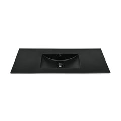 Swiss Madison 48" Zero Hole Vanity Sink Top in Glossy Black - SM-VT0013GB