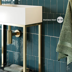 Swiss Madison Pierre 19.5 Single, Freestanding, Open Shelf, Metal Frame Bathroom Vanity - SM-BV70 - The Home Selection