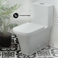 Swiss Madison Eclair One-Piece Square Toilet Dual-Flush 0.8/1.28 gpf - SM-1T288 - The Home Selection