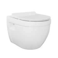Swiss Madison Ivy Wall-Hung Toilet Bundle 0.8/1.6 GPF Dual Flush with White Flush Plate - SM-WT0901