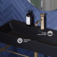 Swiss Madison Claire 40" Console Sink Matte Black Basin w/ Legs - SM-CS7 - The Home Selection