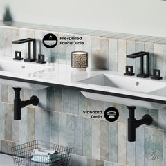Swiss Madison Pierre 72 Double, Freestanding, Open Shelf, Matte Black Metal Frame Bathroom Vanity - SM-BV172
