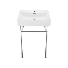 Swiss Madison Well Made Forever SM-SK711-10C - Claire 24 Ceramic Console Sink Bundle - SM-SK711-10C - The Home Selection
