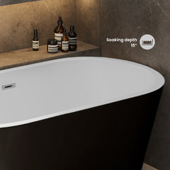 Swiss Madison Claire 60" Freestanding Bathtub Matte Black and Matte White - SM-FB590MBMW - The Home Selection