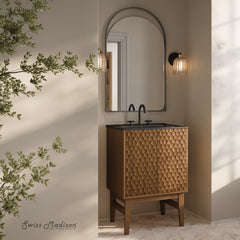 Swiss Madison Bosse 24" Freestanding Bathroom Vanity with Black 3-Hole Centerset Sink Top - SM-BV8801
