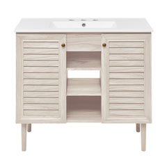 Swiss Madison Bron 36" Freestanding Bathroom Vanity with 3-Hole Widespread Sink Top - SM-BV6202