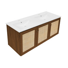 Swiss Madison Classe 48" Wall-Mounted Bathroom Vanity with Double Basin Sink Top - SM-BV2807